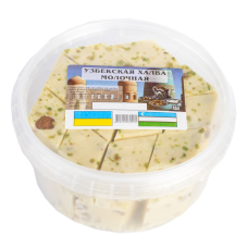 Халва “Самаркандська“ молочна, 0,5 кг, з кедровими горіхами та фісташками, термін придатності 6 місяців