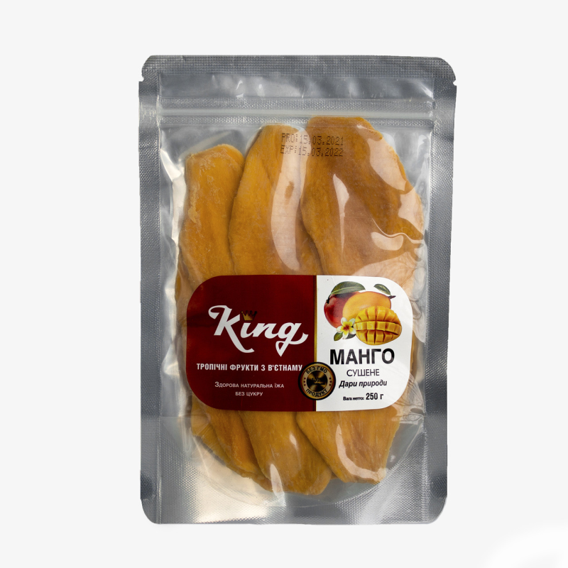 Манго Кінг 0.25кг, сушене, високоякісне масло, корисна смакота