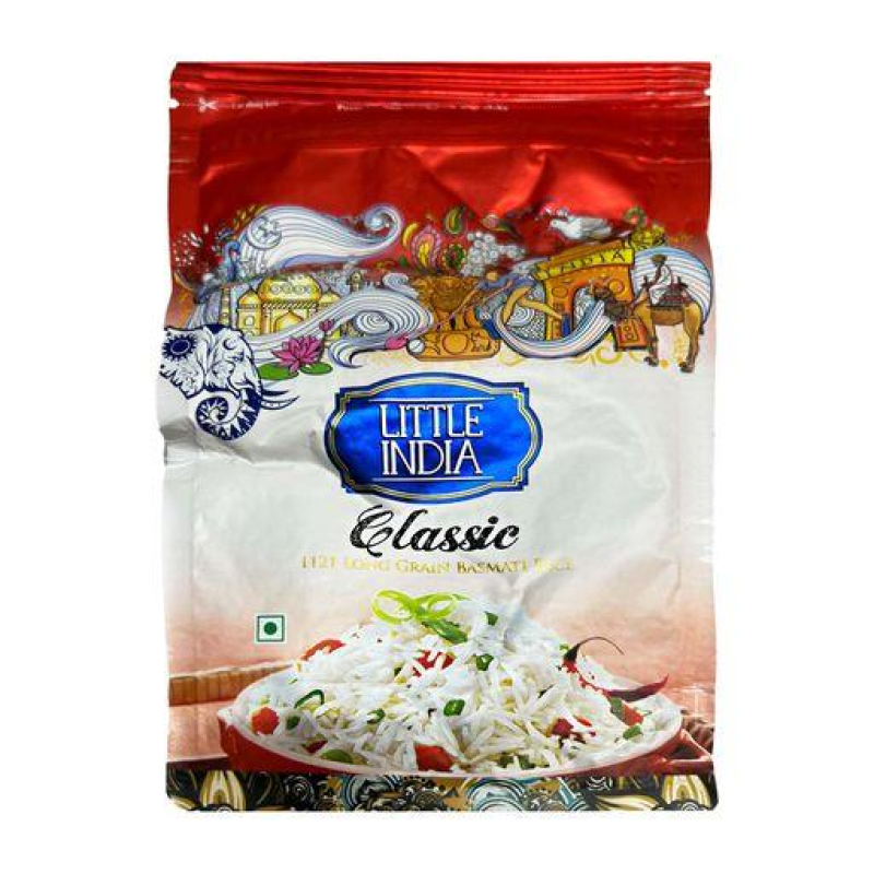 Рис Little India Premium 1кг, довгозернистий, пропарений, солодкуватий смак