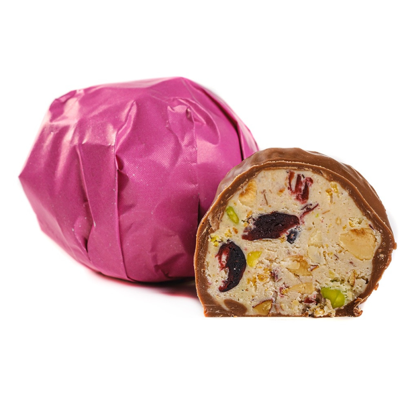 Цукерки Дубайські Lux Choco №5, 3 кг, з мигдалем та в“яленою клюквою, в шоколаді